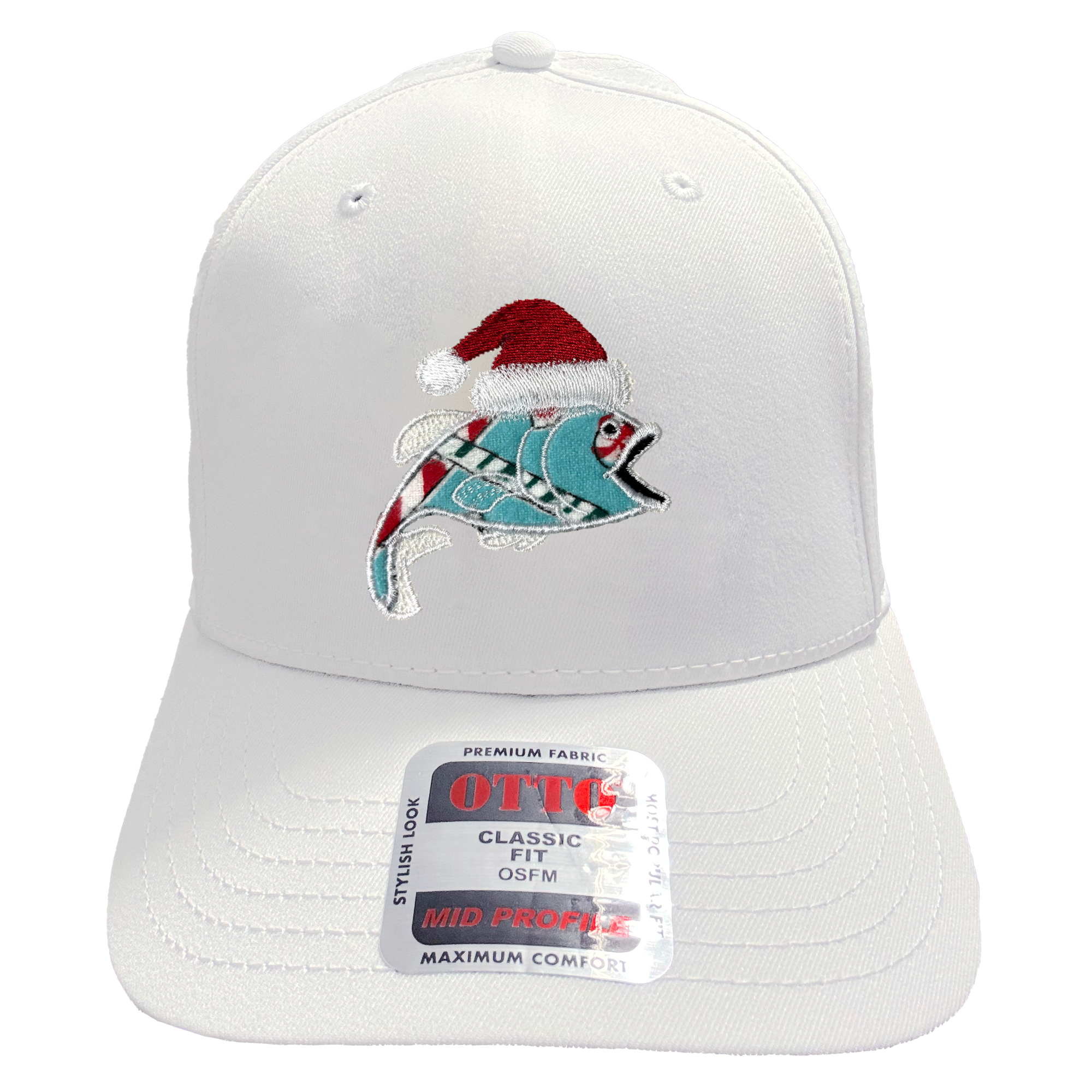 Christmas Fish Embroidered Hat