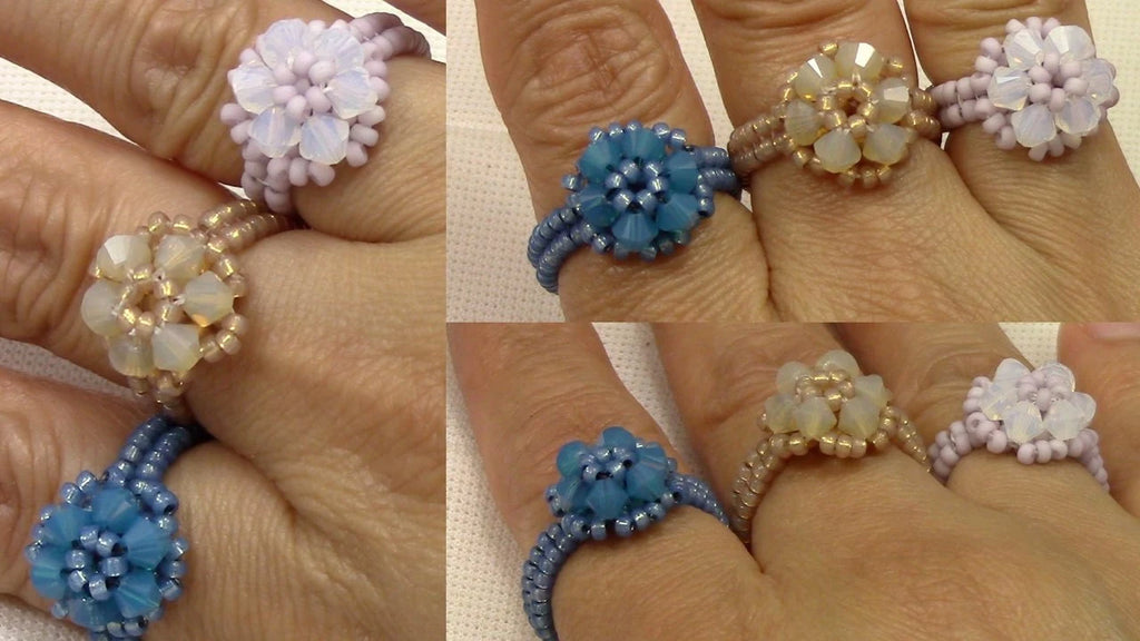 Beading Pattern to make the Elegant Trio Ring PDF (Instant Download)