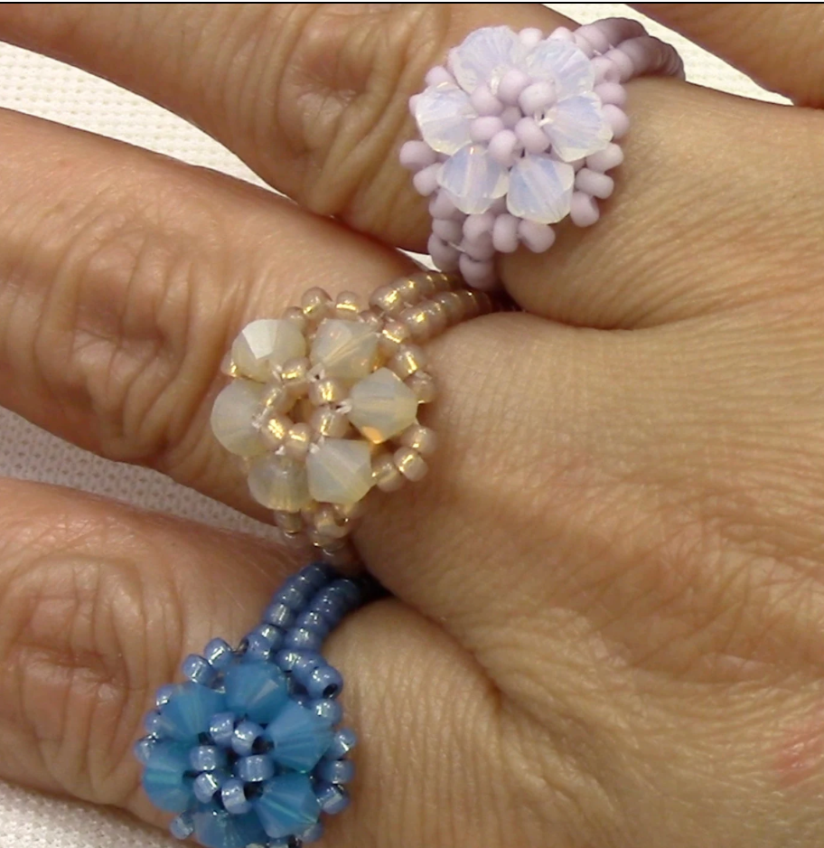 Beading Pattern to make the Elegant Trio Ring PDF (Instant Download)