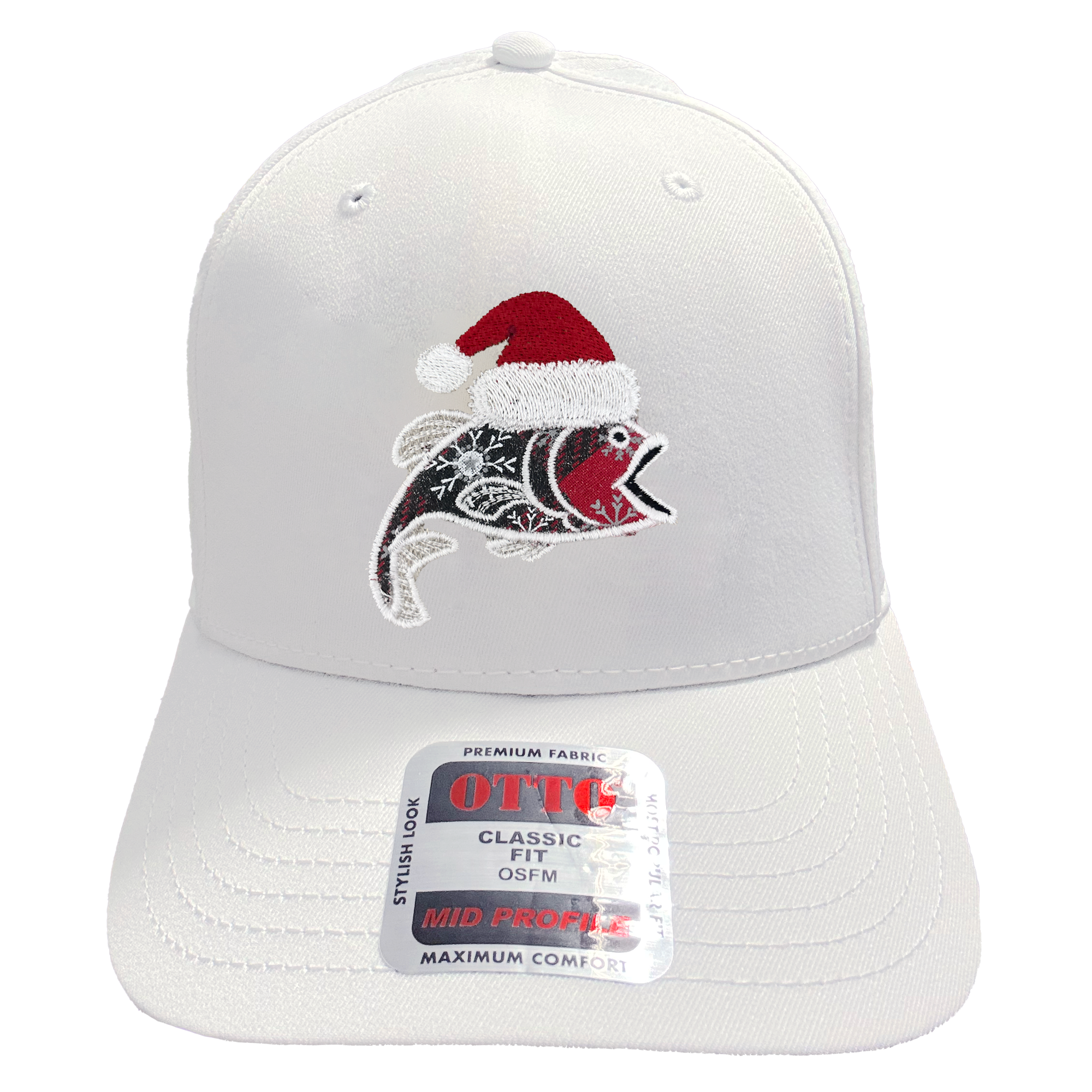 Christmas Fish Embroidered Hat