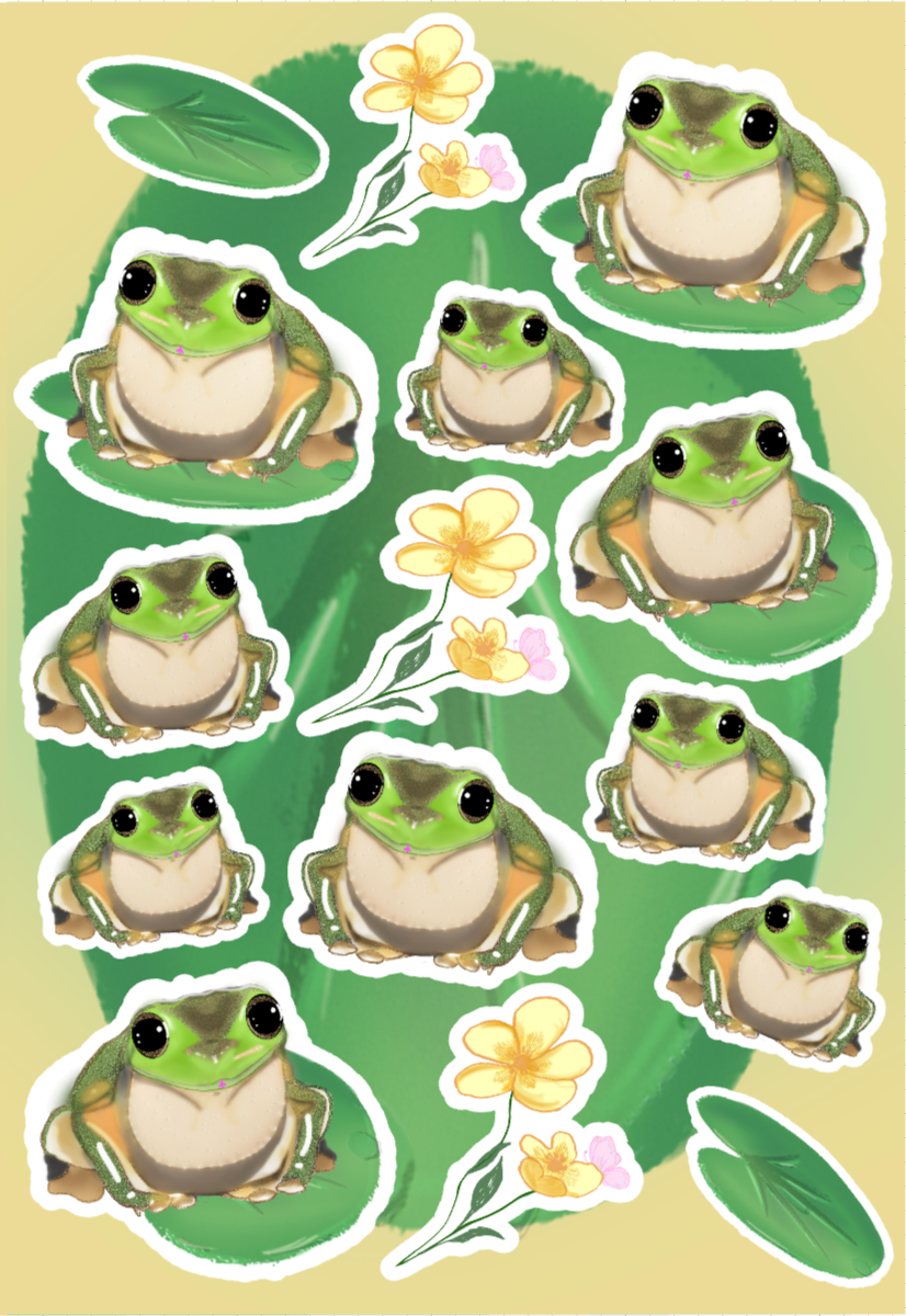Kiss Cut Frogs Sticker Sheet