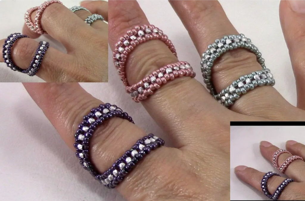 Beading Pattern to make theDuo Bling Stackable Ring PDF (Instant Download)