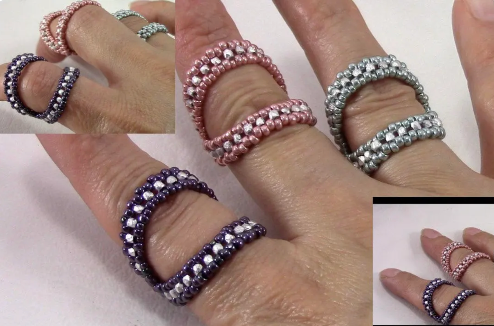Beading Pattern to make theDuo Bling Stackable Ring PDF (Instant Download)