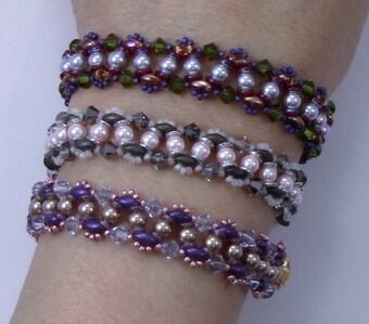 Beading Pattern to make the Shimmering Duo Bracelet PDF (Instant Download)