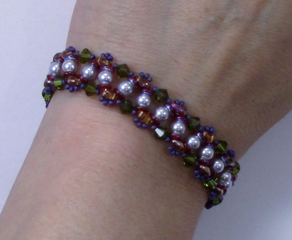 Beading Pattern to make the Shimmering Duo Bracelet PDF (Instant Download)