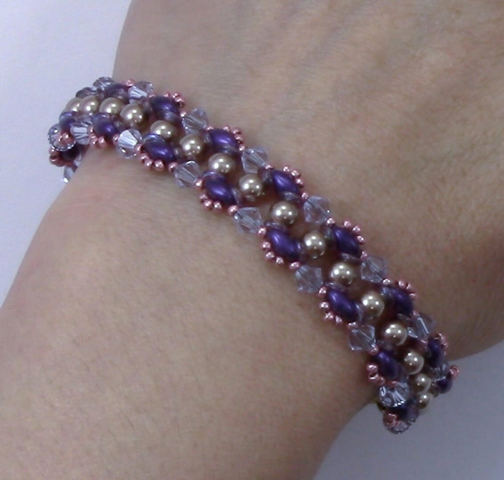 Beading Pattern to make the Shimmering Duo Bracelet PDF (Instant Download)