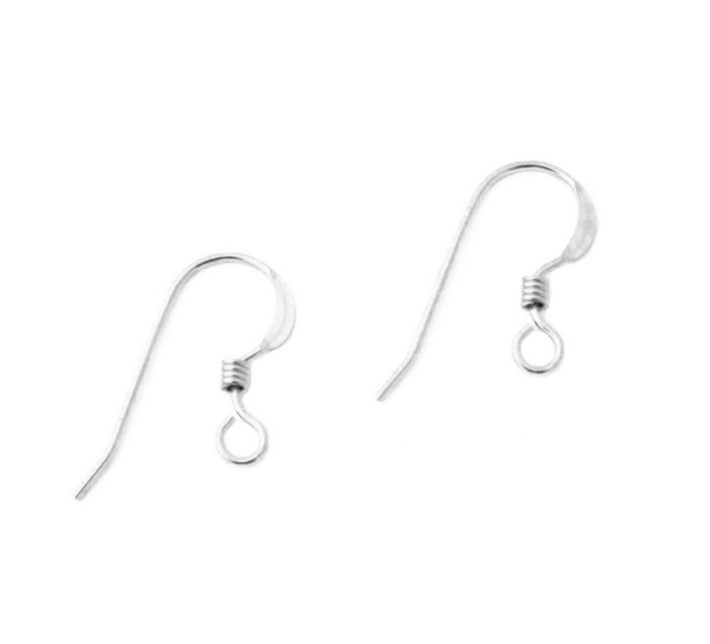 FLAT EAR WIRE W/2MM RING/COIL Pack of 2