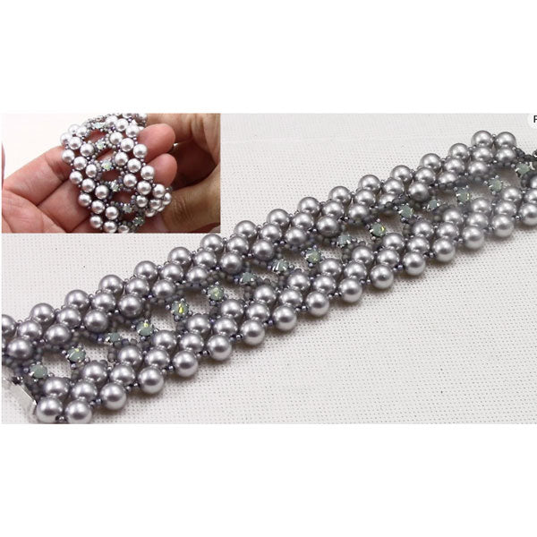 Raw Pearl and Montee Bracelet PDF (Instant Download)